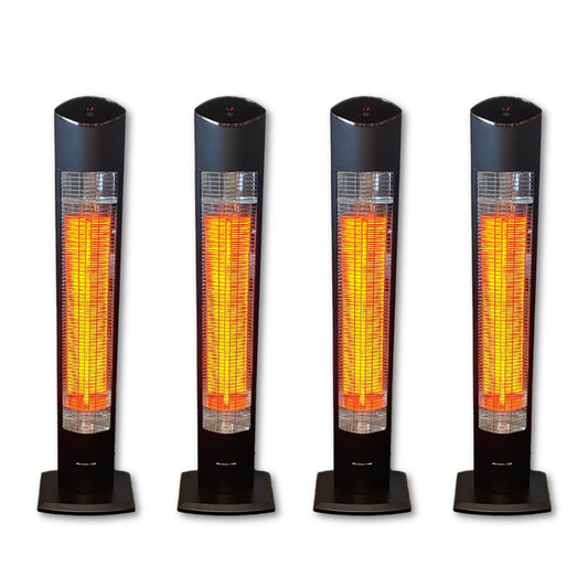 4 Pack Euroblade™ XT Series IP55 SUNTOWER 2000W Portable Carbon Infrared Heater