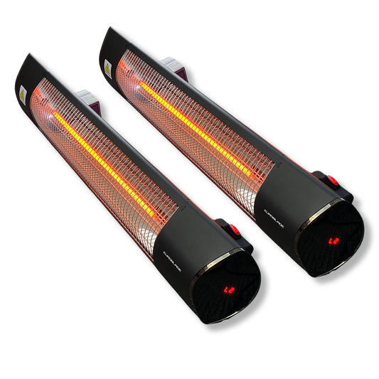 2 Pack Euroblade™ XT Series IP55 MAXI 2000W Carbon Infrared Heater