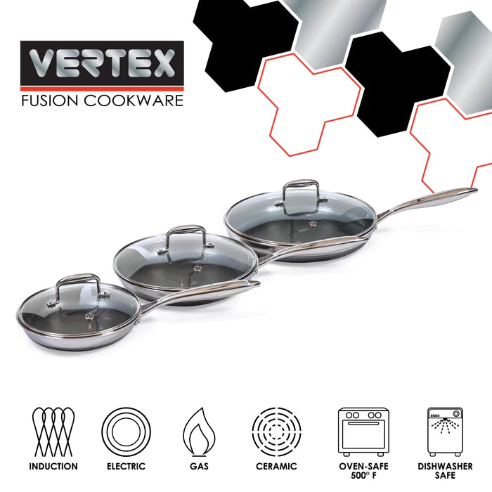 Vertex Cookware 6pc Set + FREE 30cm Wok